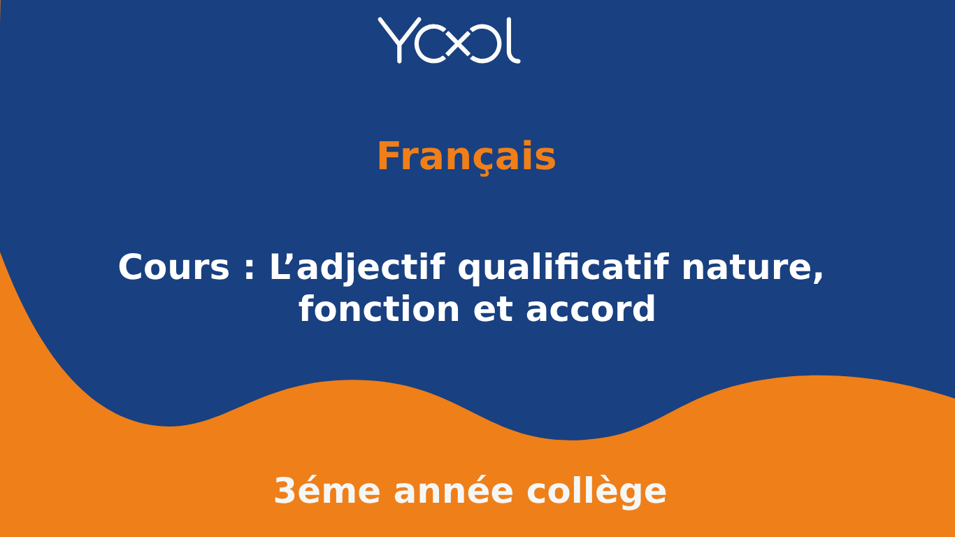 Cours : L’adjectif qualificatif nature, fonction et accord