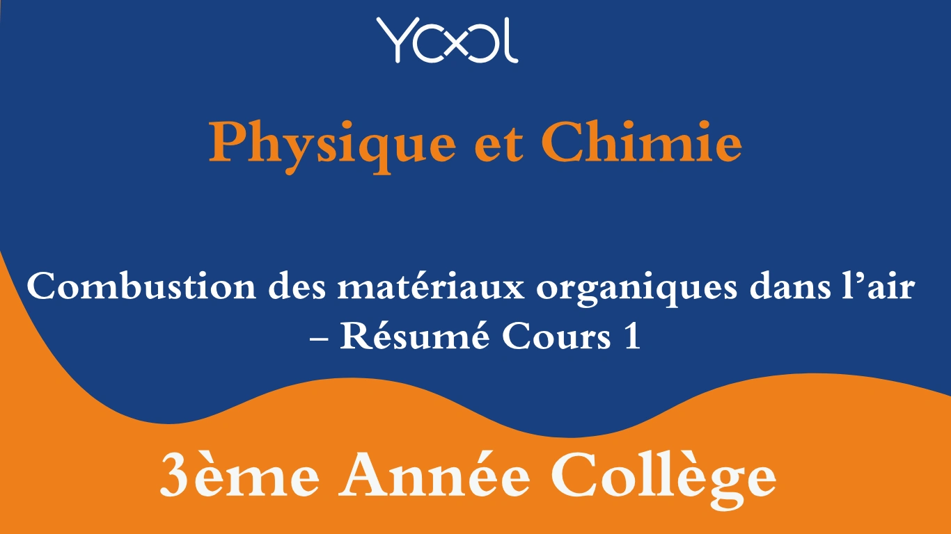 Combustion des matériaux organiques dans l’air - Résumé Cours 1